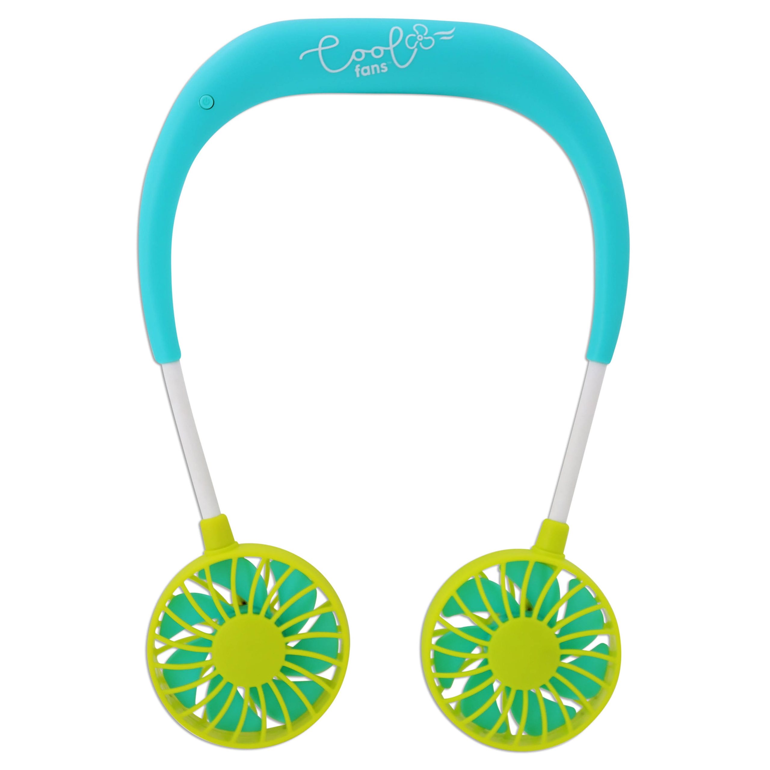 25777bb76521be26f2060e650d170c5bcb23ab9b99282c9cf4b5c21edadff978.jpg Banzai Wearable Green 3-Speed Neck Fan, Rechargeable USB, Ages 14 & Up, unisex - Image 1