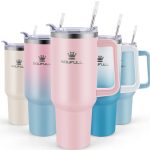 40 oz Tumbler with Handle and Straw Lid, 100% Leak-Proof Travel Coffee Mug, Stainless Steel Insulated Cup for Hot and Cold Beverages, Keeps Cold for