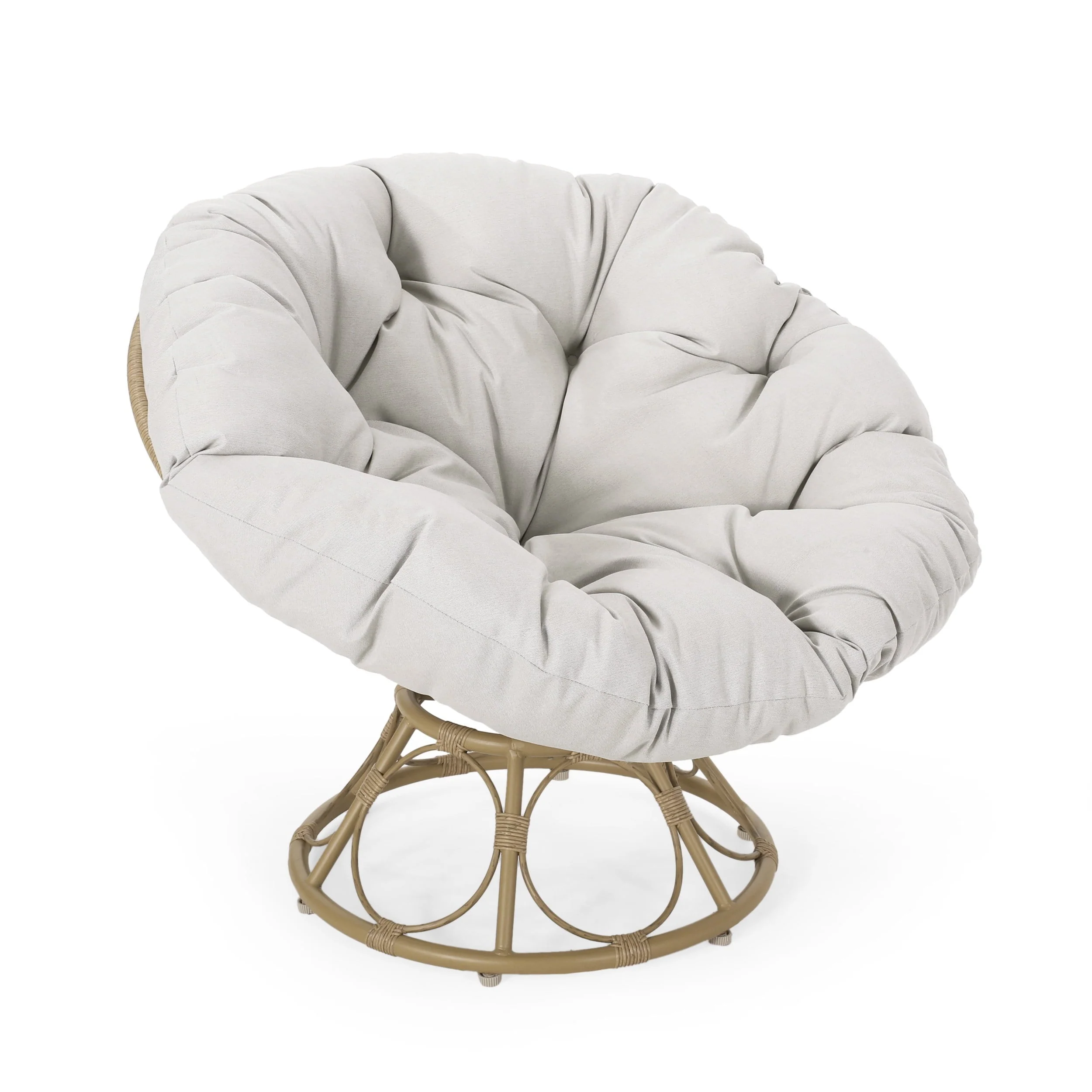 2590c6525180413bec1d0be461afbc90513141b5afd9d21250b22bbd491039c9.webp Noble House Raylea Outdoor Wicker Chair, Beige, Light Brown - Image 1
