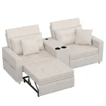 AECOJOY 75" Sleeper Chair, 3 in 1 Convertible Sleeper Sofa Bed, 2-Seater Pull Out Couch Bed