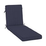 Allen + Roth with STAINMASTER STAINMASTER 47-in x 23-in Navy Madera Linen Patio Chaise Lounge Chair Cushion Polyester | XQ04H01B-9C3