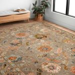 Alexander Home Megan Floral Hand-Hooked 100% Wool Area Rug - 7'-9" x 9'-9" - Grey / Multi