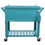 80qt Portable Rolling Patio Cooler - Teal - Permasteel