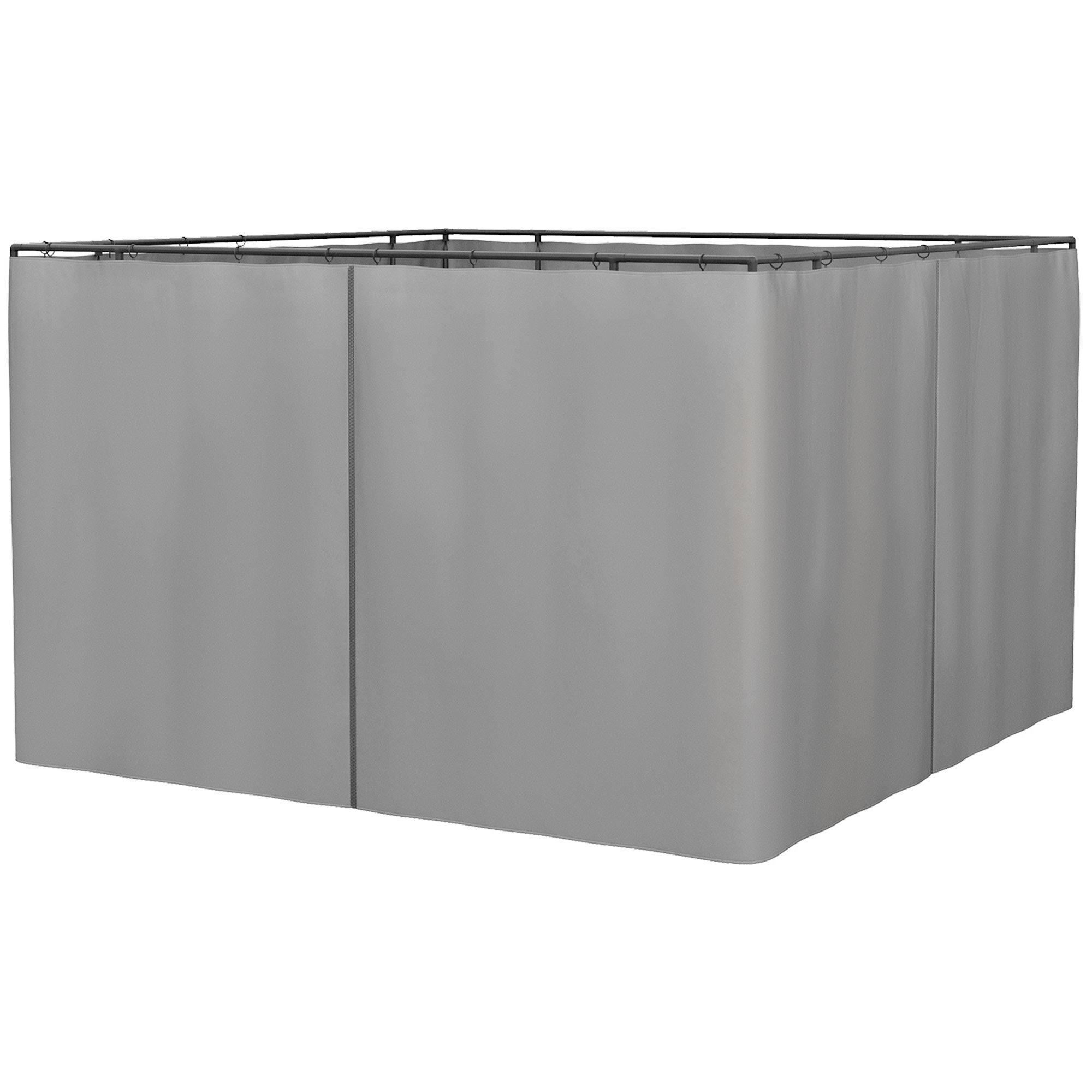 266dc6ef5c4a2c4abd5b2a71ed97c048aef026c4b709fbbd7c8201936e0cd6c0.jpg Outsunny Universal Gazebo Replacement Sidewalls Set of 4-Panel Privacy Wall for Most 10' x 10' Gazebo Canopy Pavillion Outdoor Shelter Curtains Access - Image 1