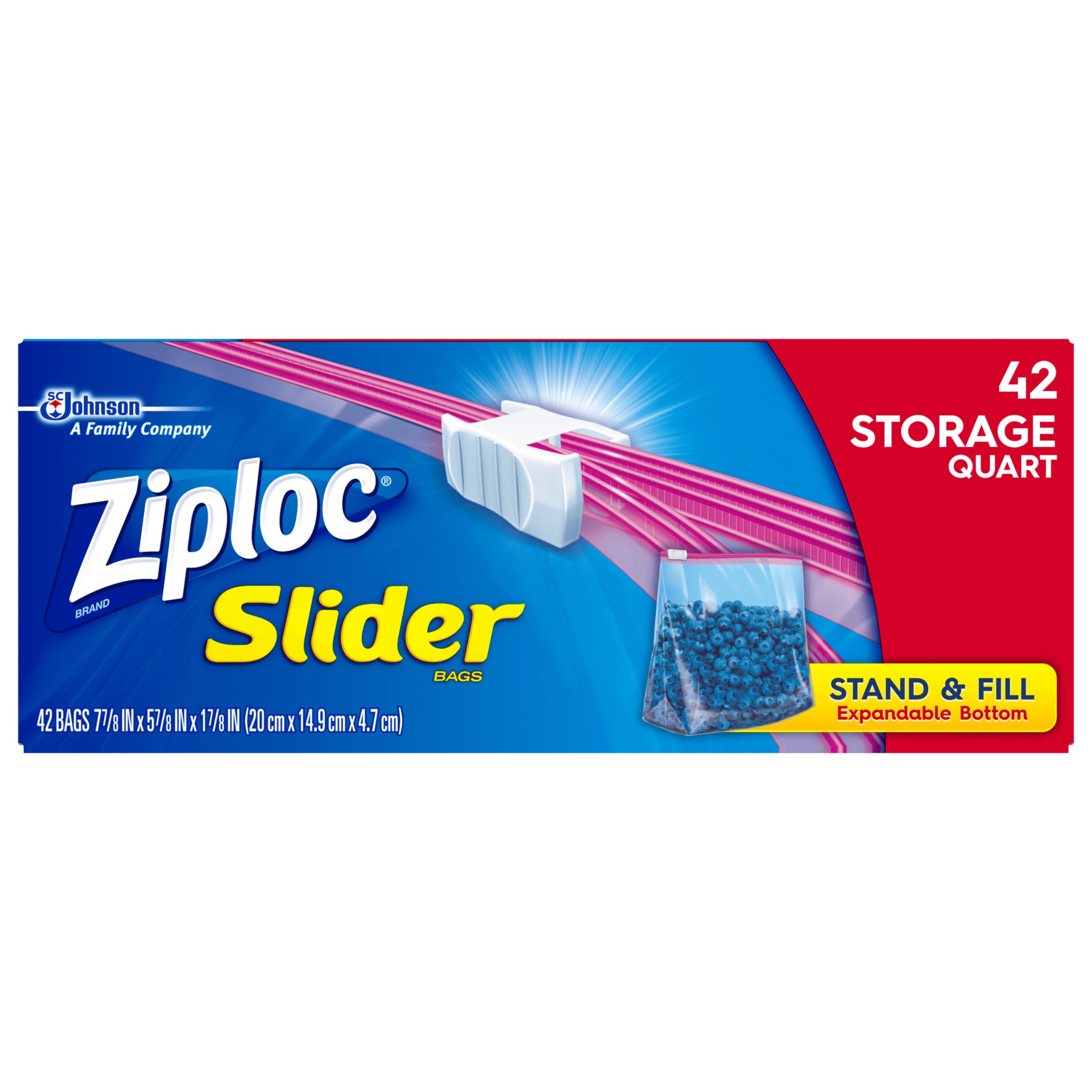26944e5ccb813fd1daa4767ea3d5e55a11a056436f5855e5b00c00a93c2ec3f8.jpg Ziploc Slider Storage Bags - 42 count - Image 1