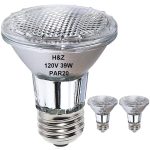 Vinaco 2pcs PAR20 Halogen 39W 120V Dimmable, Long Lifespan E26 PAR20 Light Bulb with 3000K Warm White for Indoor/Outdoor, Size: 3x2.26x3, Clear