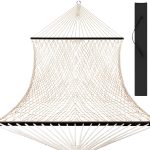 Best Choice Products Cotton Rope Double Hammock with Carrying Case, Off-White