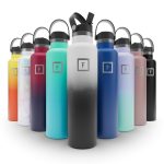 Iron Flask Sports Water Bottle - 24 oz - 3 Lids (Narrow Straw Lid) - Leak Proof Vacuum Insulated Stainless Steel - Hot & Cold Double Walled