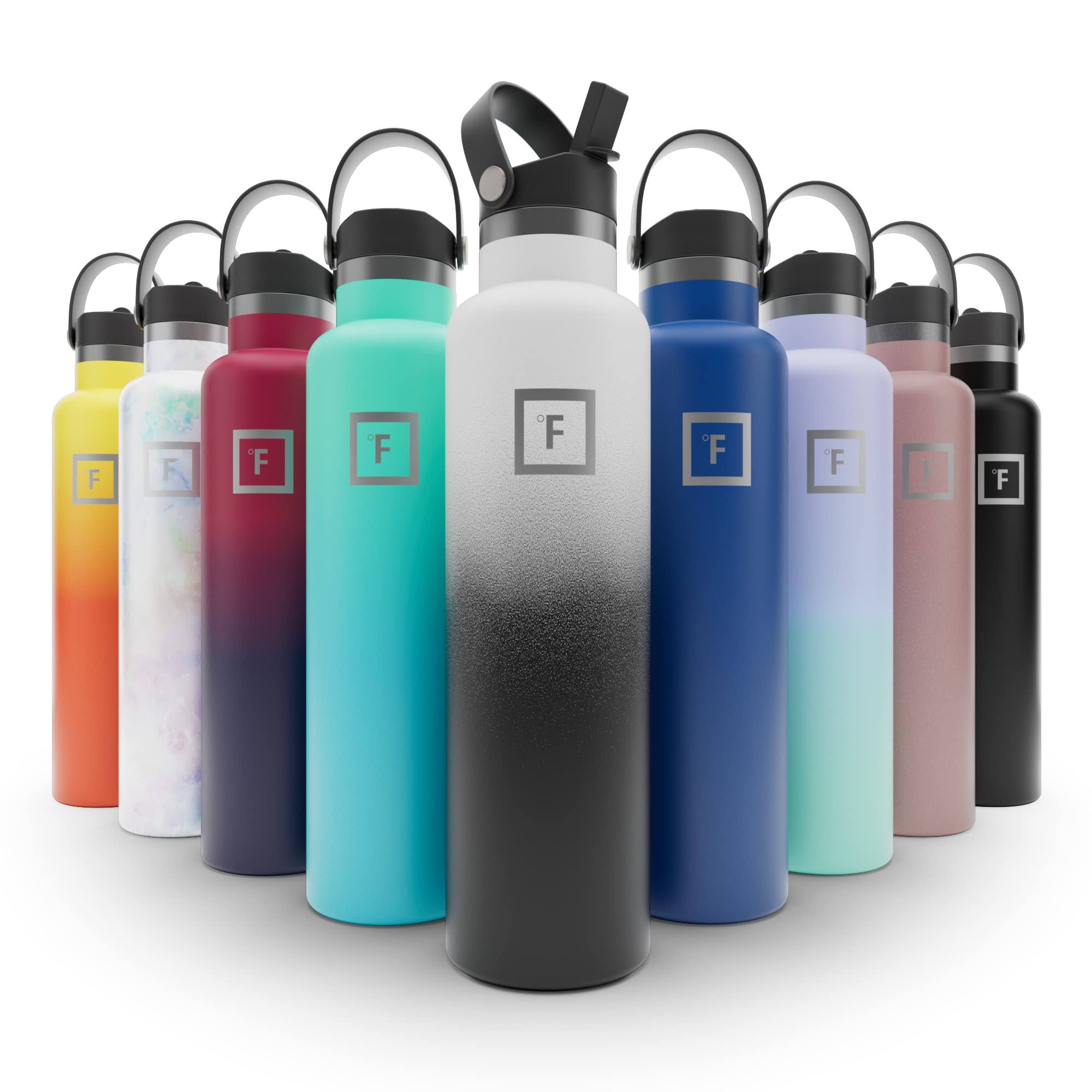 26df2d905560213d5dbd8b897f3ee5c48cd18df77920fd8e6a427065db3270a6.jpg Iron Flask Sports Water Bottle - 24 oz - 3 Lids (Narrow Straw Lid) - Leak Proof Vacuum Insulated Stainless Steel - Hot & Cold Double Walled - Image 1