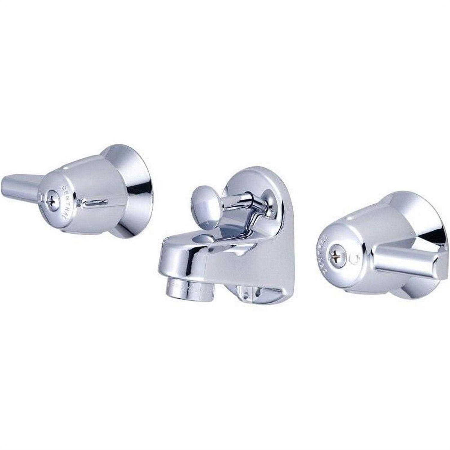 26fc5b29df9e98426d3174753f66ef9967fa753071c246adfca83d9b31e103f3.jpg Central Brass Two Handle Shelf Back Bathroom Faucet - Chrome 1177-A - Image 1