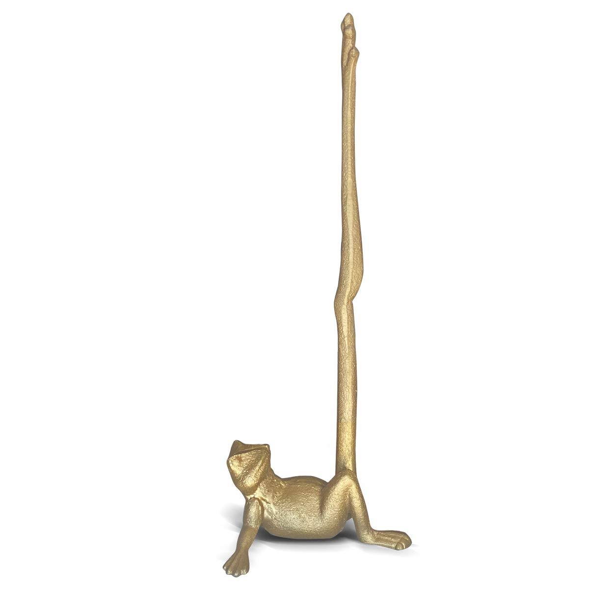 2707be01267a13f8988585117aa3154900ab87e43d3b8b7261875ac47fe8926e.jpg Wallcharmers Gold Paper Towel Holder, Metal Toilet or Kitchen Paper Holder for Floor or Countertop, Gold Frog - Image 1