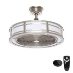 Home Decorators Collection Brette II 23 in LED Brushed Nickel Ceiling Fan with Light and Remote Control works with Google and Alexa AM382A-BN-B