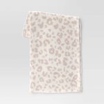 Cozy Feathery Knit Cheetah Throw Blanket Beige - Threshold