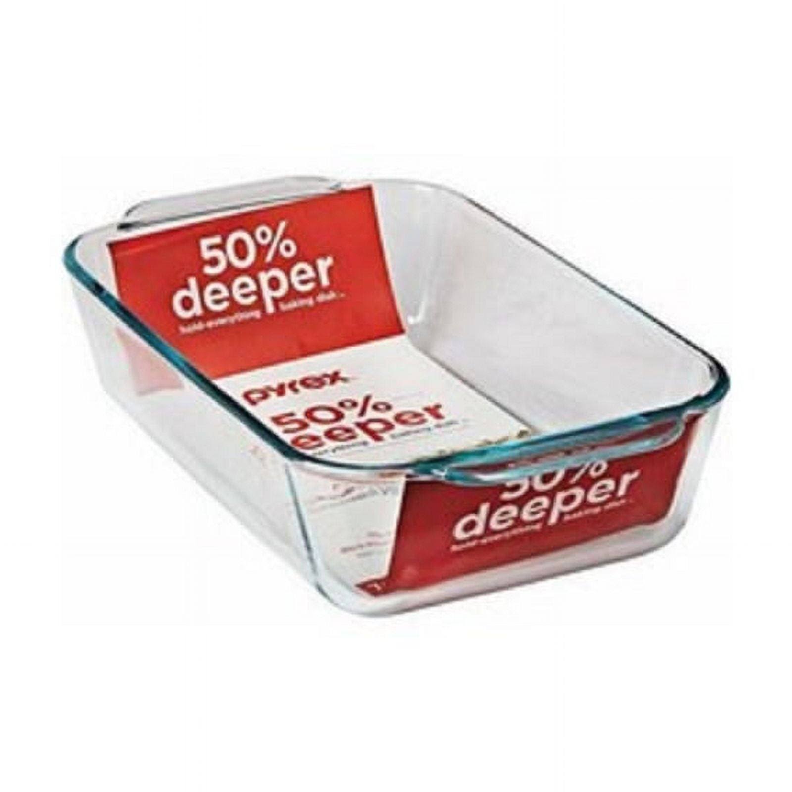 272284c911d4ccf5a8602ea57876cfe87c320e78275b8e97edb07d9aeba68a6a.jpg Pyrex Deep 9" X 13" Rectangular Glass Baking Dish, Clear - Image 1