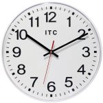 Infinity Instruments Round Wall Clock, 12" Black/White