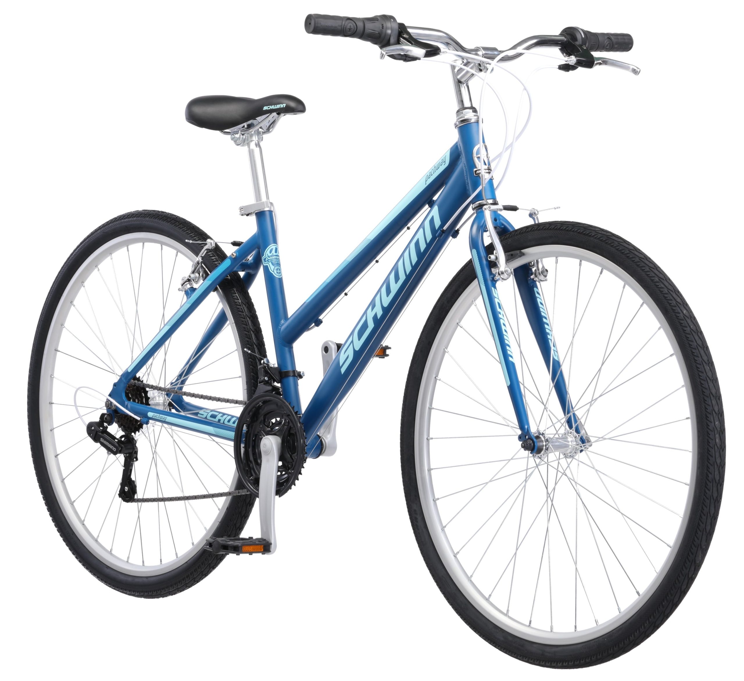 274ff5427ec6290502813c1886bef097873572d96347fd1a87ac041a5b271e25.jpg Pathway Multi-Use Bike. 700c wheels. 18 speeds. womens frame. blue. 28 inch wheel size. hybrid - Image 1