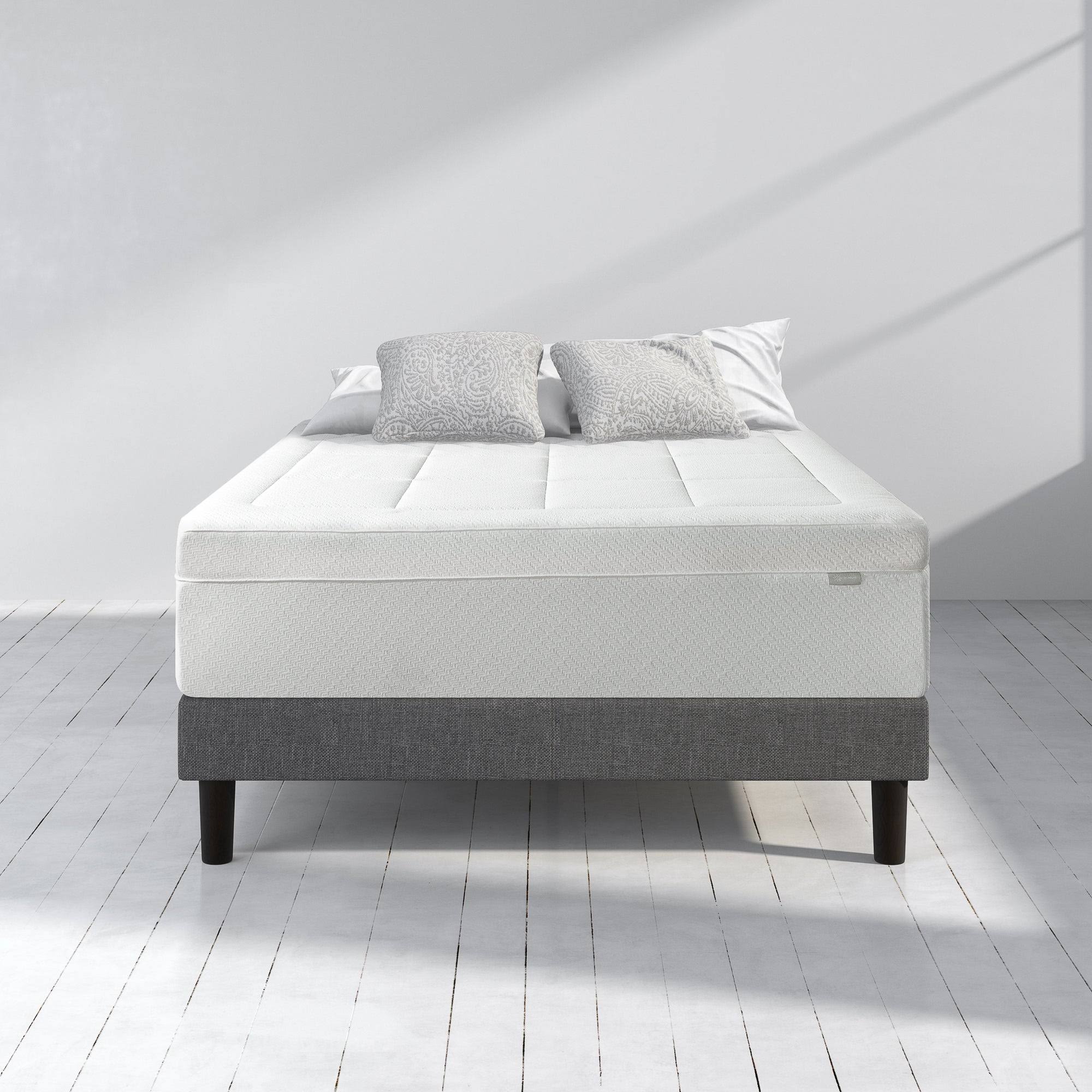 276fae1eba50e1de53feb60de44910705d0cbe0fab3caee8f7f6752aebe37cb2.jpg Zinus Cloud 2 inch Twin Memory Foam Mattress Topper, White - Image 1
