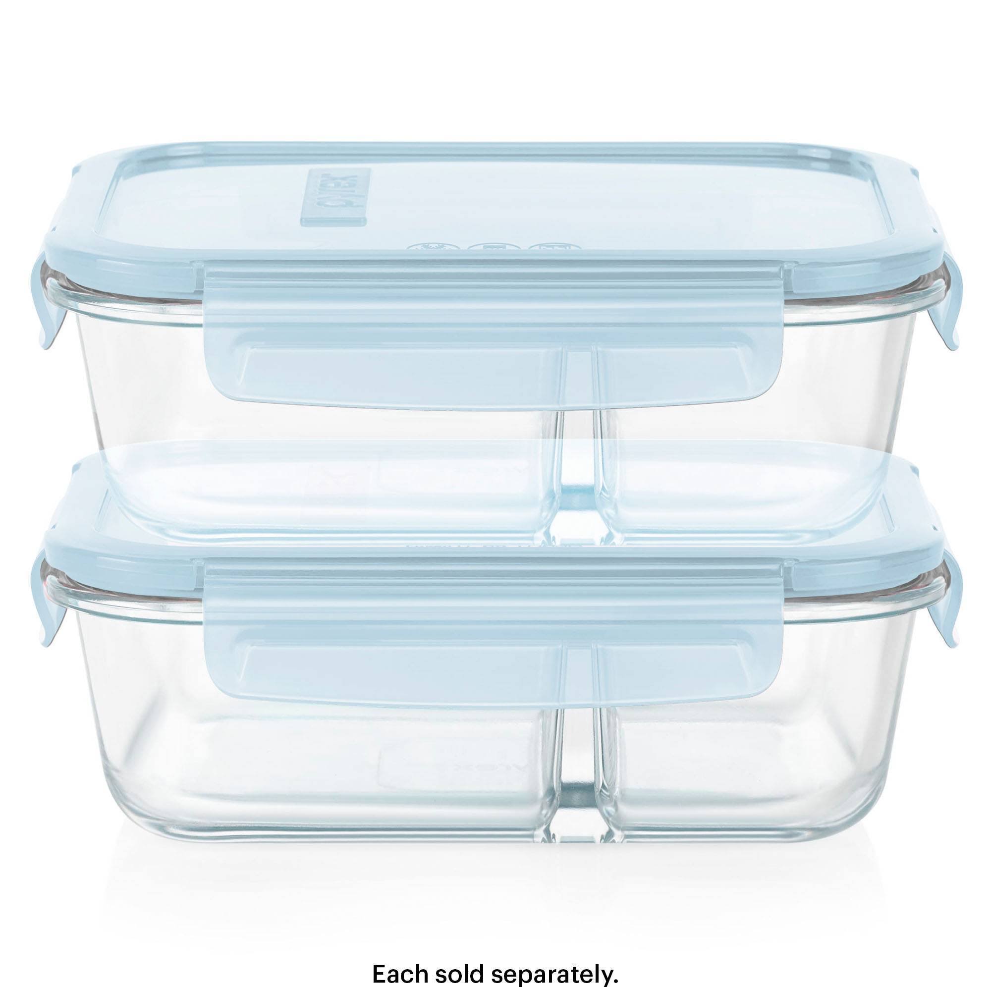 2787ca3b6e99ae55b0dfcd13c78e292bddb3702a27476c7b96537c68a63cca7d.jpg Pyrex 4C 2 Compartment Meal Box Food Storage Containers Cloud Blue - Image 1