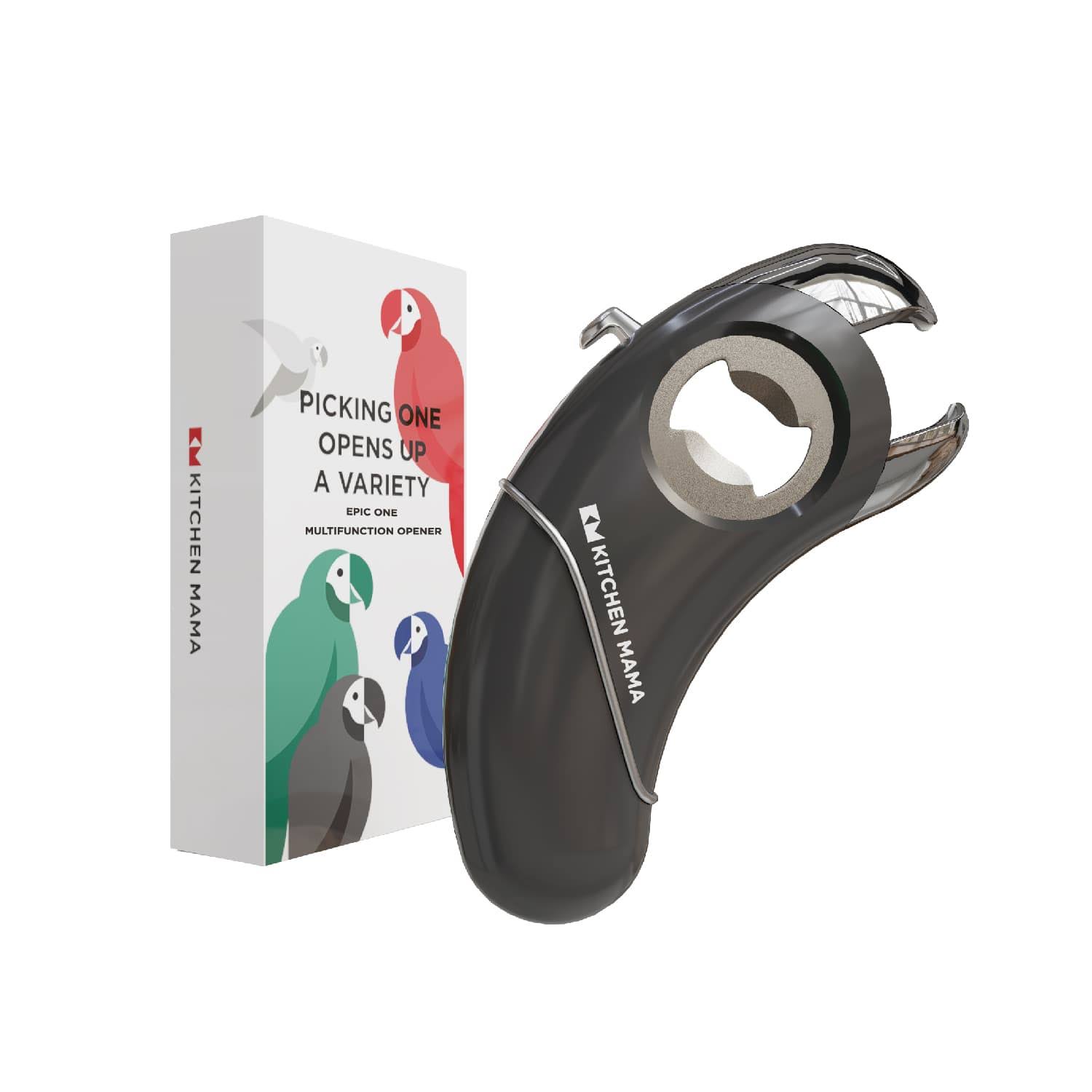 278dce6ccd3fee3f1a240deabe0fcfcc1ab697f06426581e46c49856dfc1cd56.jpg Kitchen Mama Epic One Multifunction Opener- Picking One Opens Up A Variety, Metal Gray - Image 1