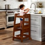TOETOL Bamboo Toddler Kitchen Step Stool Helper Standing Tower Height Adjustable