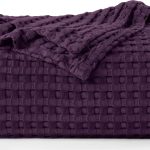 Utopia Bedding Cotton Waffle Blanket 300 GSM (Plum - 90x72 Inches) Soft Lightweight Breathable Bed Blanket Twin Size Layering An