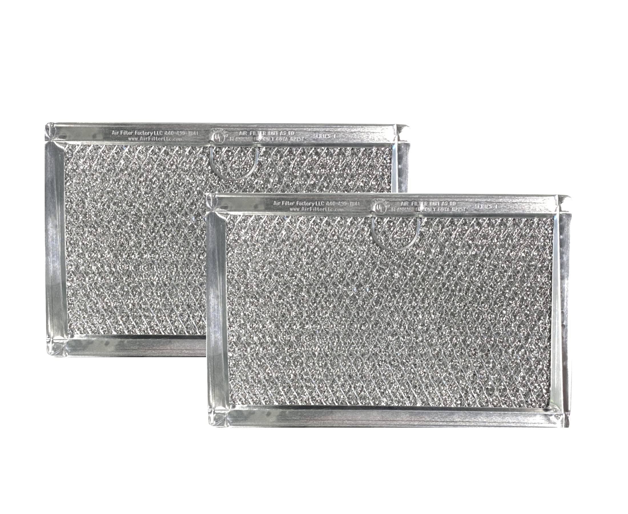 27a86cb579b6de906691eb15e68a02393a0ea7a3de546c98737f0b87f4075633.jpg 2-Pack Air Filter Factory Replacement for GE WB06X10608 Microwave Oven 12-Layer Aluminum Grease Filter - Image 1