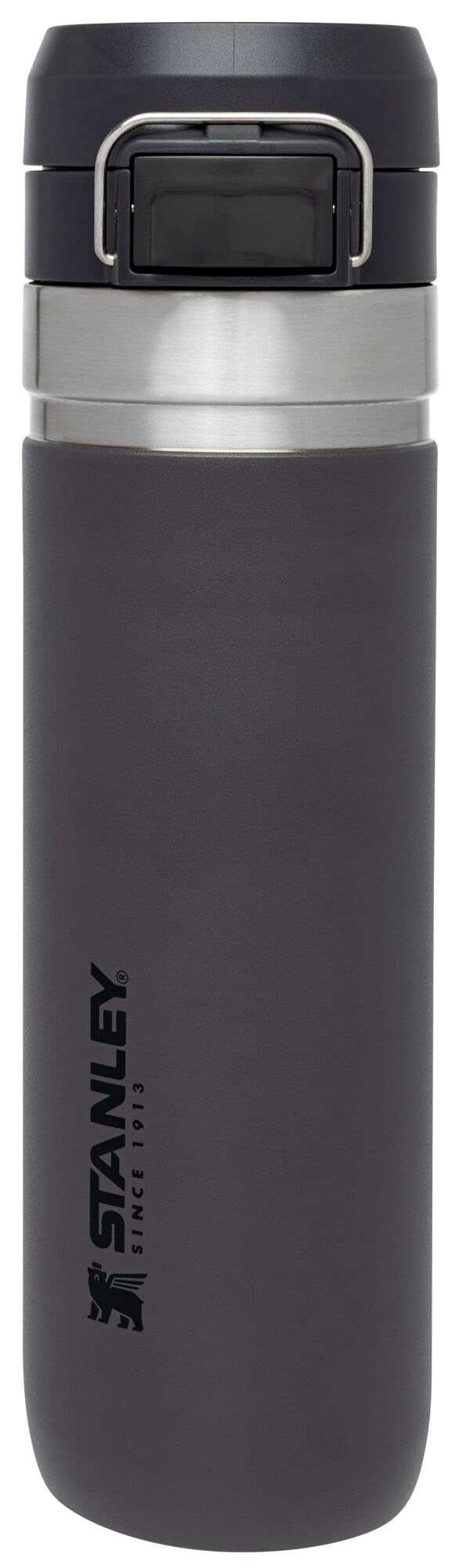 27b4d8303226e1feada7bf3f5c37b1fb89add89d4963d657ba33913a844e5218.jpg Stanley The Quick Flip Go Bottle Charcoal (24 oz) - Image 1