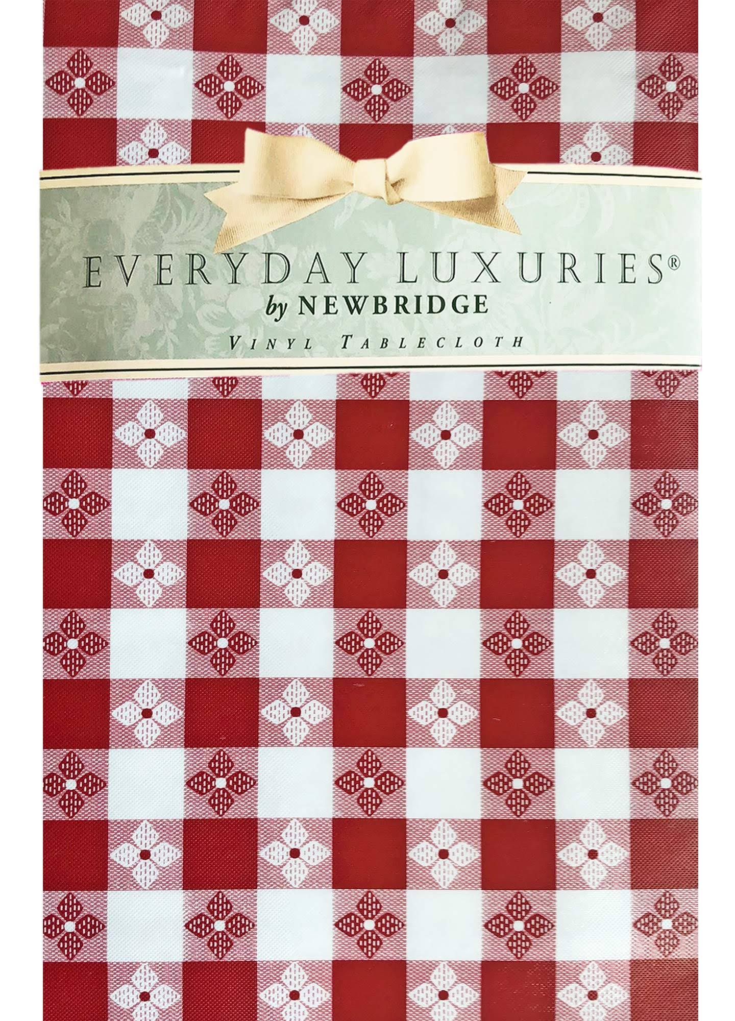27b51ca34d2c104d798770c1de110aac12ad852d336c5fc3ca23a79f015da7a3.jpg Newbridge Bistro Tavern Check Vinyl Flannel Backed Tablecloth - Cafe Checkered Indoor/Outdoor Vinyl Picnic, BBQ and Dining Tablecloth - 60�� x 84�� - Image 1