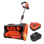 VOLTASK 20V 12 - Inch Cordless Snow Shovel with Directional Plate, Battery & Quick Charger Included