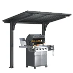 AECOJOY 8' x 5' Lean to Grill Gazebo Hardtop Outdoor Pergola for Patio