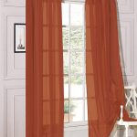 Decotex 2 Piece Sheer Voile Light Filtering Rod Pocket Window Curtain Panel Drape Set Available in A Variety of Sizes and Colors (54" x 84", Brick)