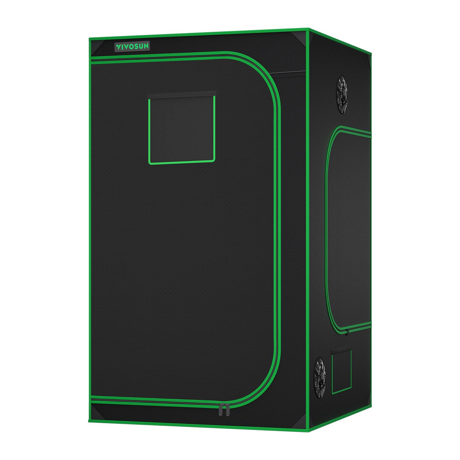 28350e4ccf0b845a01d0388259aa36d47987d9d241f5de8f6c9e9cff047d293f.jpg 4x4 Grow Tent S448, 4-8 Plants Use, Indoor Plant Growing Tent High Reflective Mylar with Observation Window and Floor Tray Classic Tents 48�ɡ� x 48�ɡ� x - Image 1