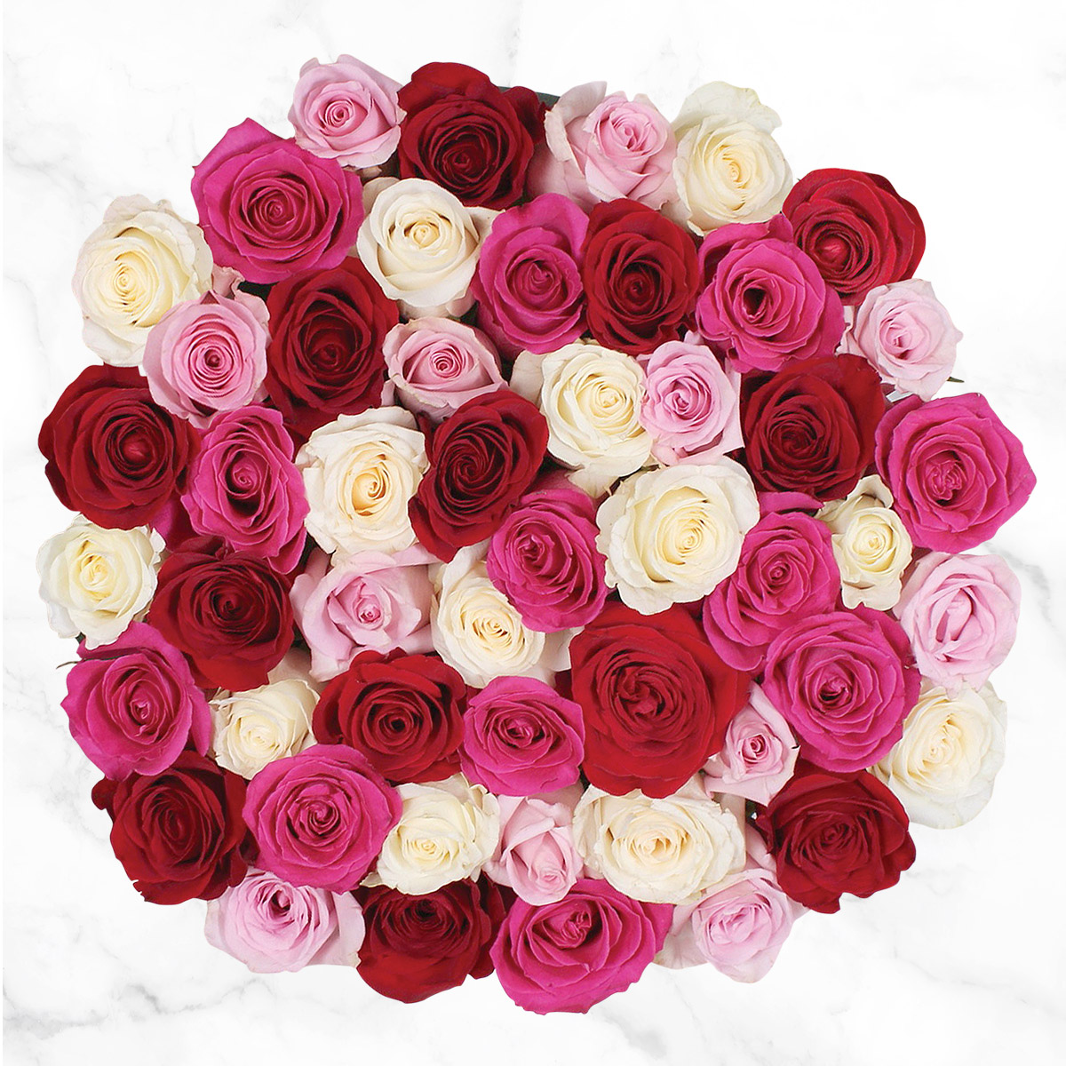 28389337da58839d0f3266f338ca88c1c8907bf15e7fcae4a7b8558918480919.jpg 50-Stem Shades of Pink Quad Roses - Image 1