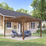 Outsunny 10' x 12' Outdoor Pergola, Wood Gazebo Grape Trellis with Stable Structure