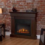 Real Flame Crawford Slim Line Electric Fireplace in Chestnut Oak
