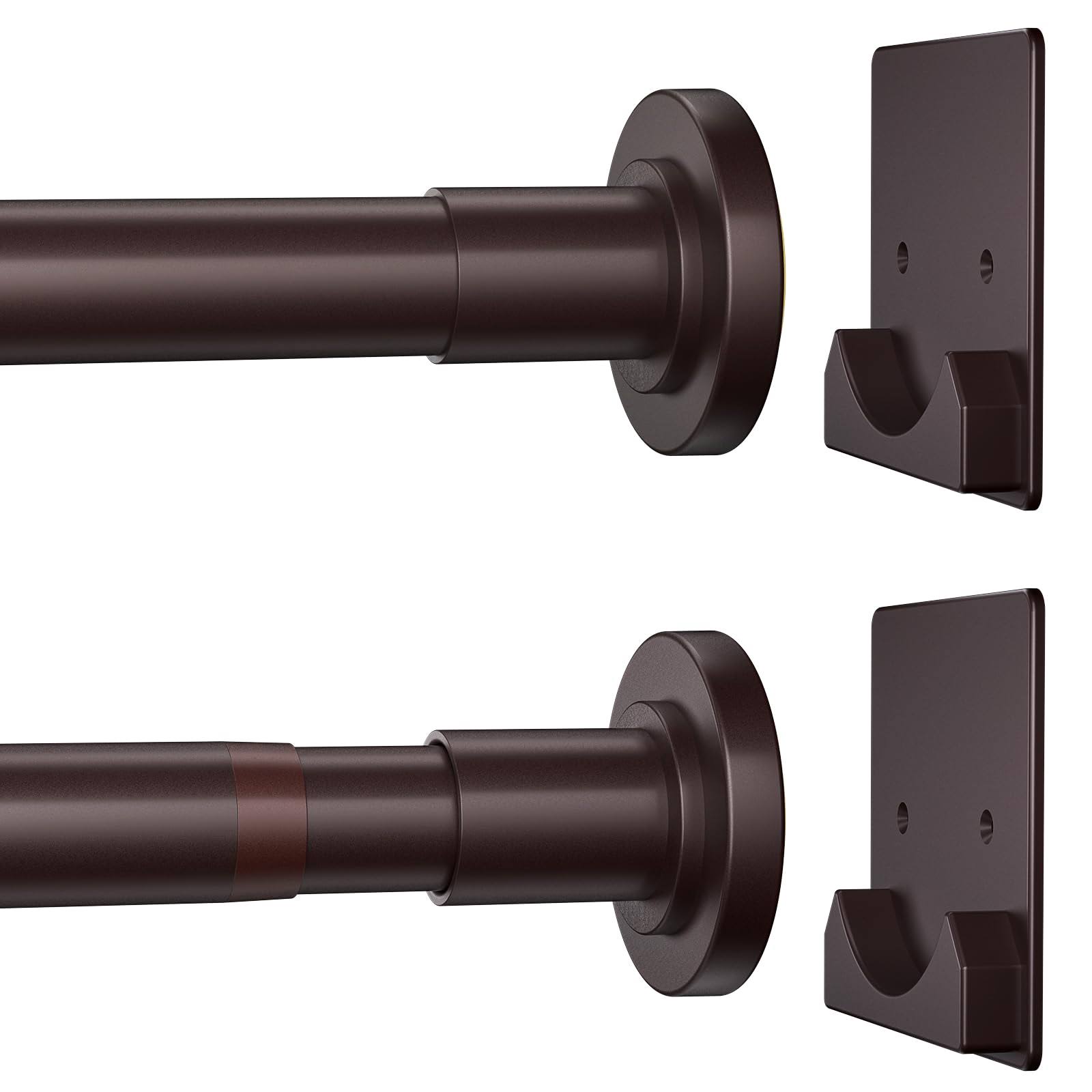 28b6a38d8b5c655932285639bd4d820c6a04146ff599c03335a5bc6f266eb74b.jpg CorkLatta Matte Bronze Shower Curtain Rod,1 inch Diameter Stainless Steel Adjustable Spring Tension Rods 32 to 50",With Holders,Anti-Slip,No Drilling - Image 1