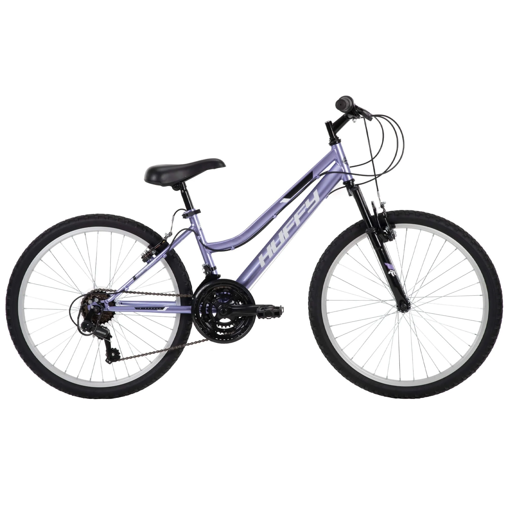 28c0d9842bcfdd2fd12a29767fb418542fcc5efef1542632fdb1c4e591eb3210.webp Huffy 24" Rock Creek Girls Mountain Bike for Women, Purple Lilac - Image 1