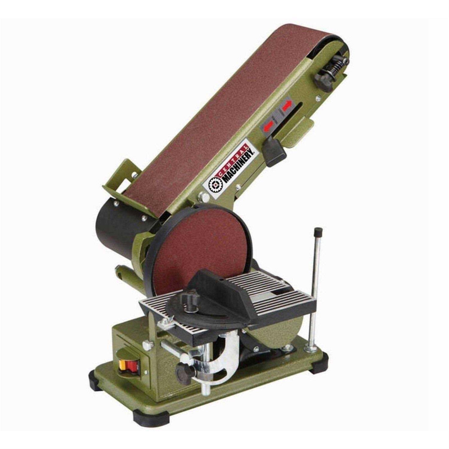 28fa1272927bb9e1db7c627a8754feebdc9c35a2e6c1dafe669e1e007e6eddf5.jpg Central Machinery 4 in. x 36 in. Belt and 6 in. Disc Sander-Instock - Image 1