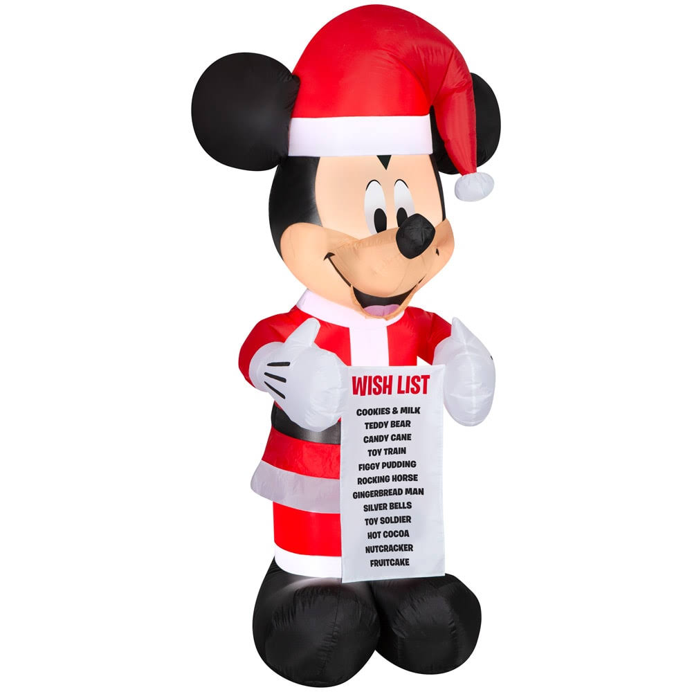 2911eed2764b493e1e06993d74ae867eea641954b9d89e82042330bcbd39b318.jpg Disney 6-ft Lighted Mickey Mouse Christmas Inflatable | 881778 - Image 1
