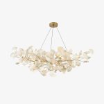 Gingko Chandelier B, L 47.2�ɡ� x H 19.7�ɡ� / L 120cm x H 50cm / Gold+White