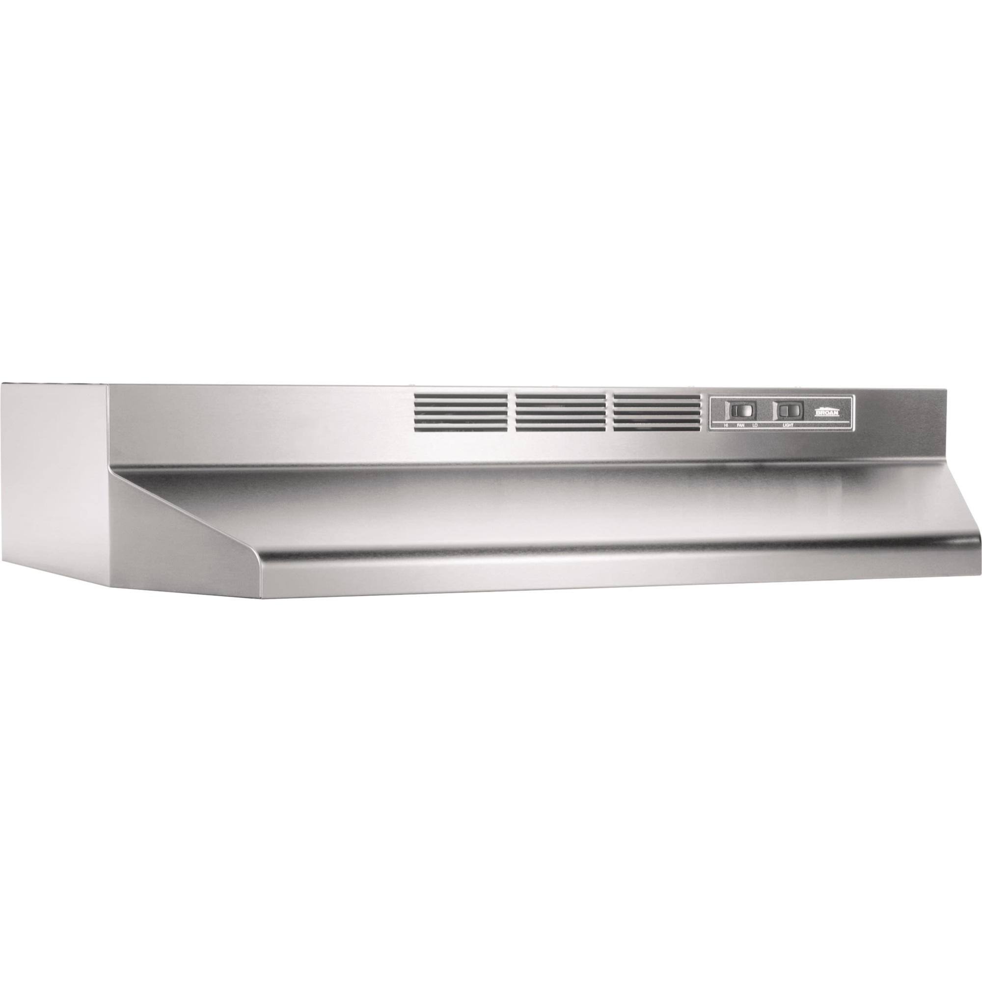 Broan Economy 41000 24" Stainless Steel Non-Ducted Range Wall Hood, Silver