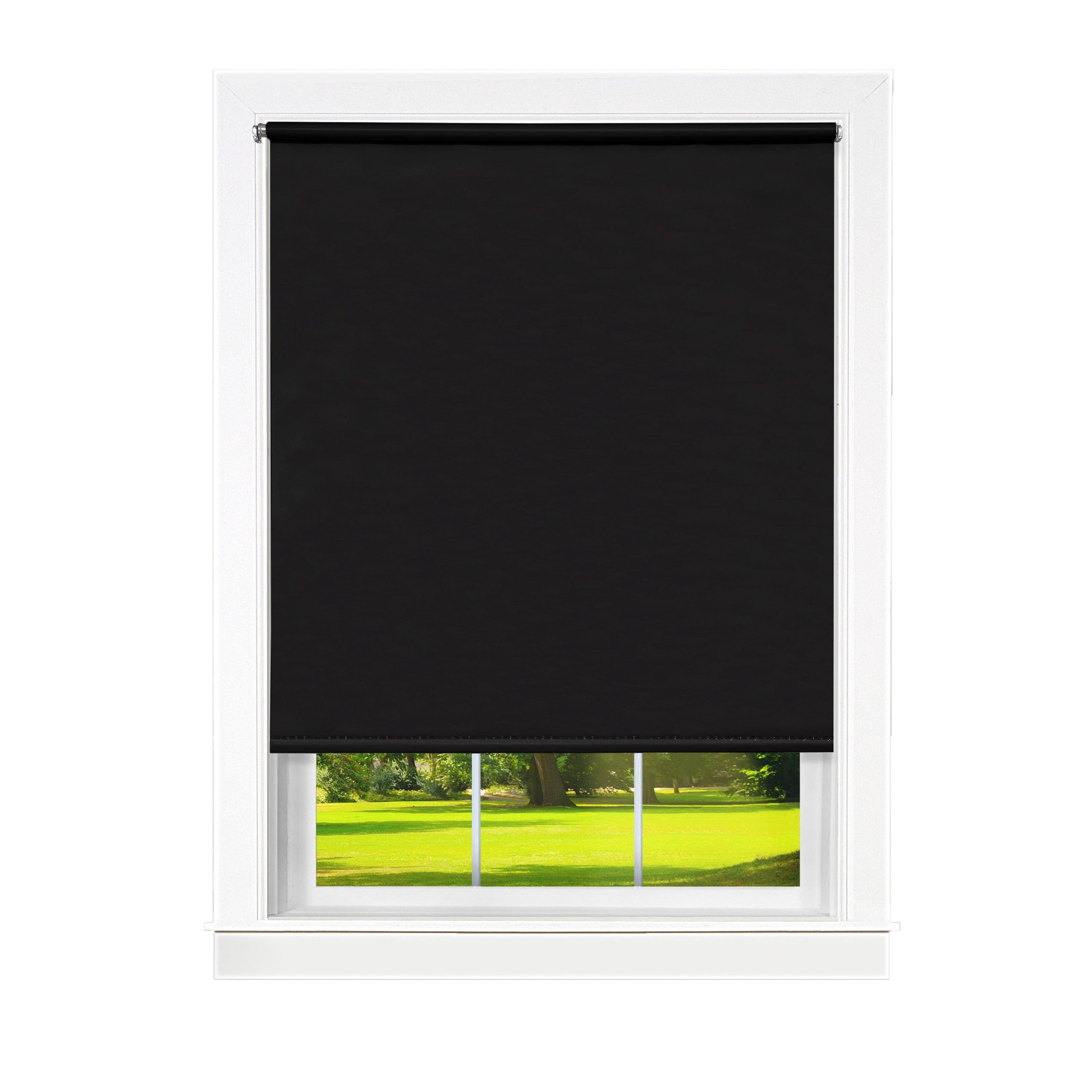 29a52a307960aa388d75a526460c89ddca6ce9db53bee5e1daf2b597b8749cde.jpg Achim 37 x 72 in. Cords Free Tear Down Room Darkening Window Shade, Black - Image 1