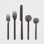 20pc Squared Straight Flatware Set Black - Room Essentials