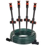 Eden 97063 Multi-Adjustable Flex Design Above Ground Irrigation Garden Sprinkler System, Sprinkler & Hose, DIY Plant Watering Set