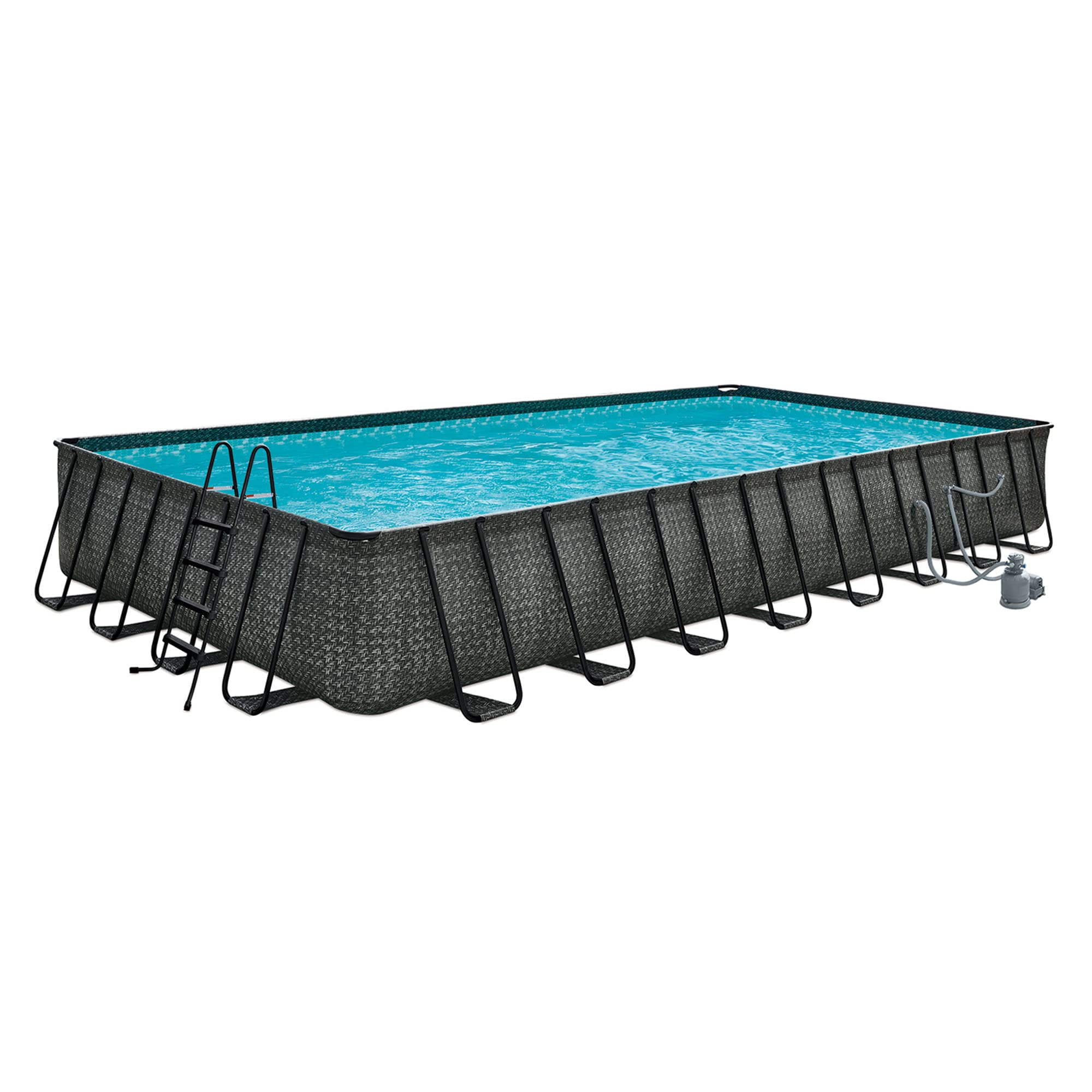 29e39e21bd61c01b44446adf4fb562e1648f52910d6949b71cbc718fe74774ce.jpg 32ft x 16ft x 52in Oasis Designer Rectangle Lap Pool, Dark Herringbone - Image 1