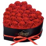 Glamour Boutique 27-Piece Forever Flowers Heart Shape Box - Preserved Roses, Immortal Roses That Last A Year - Eternal Rose Preserved Flowers for