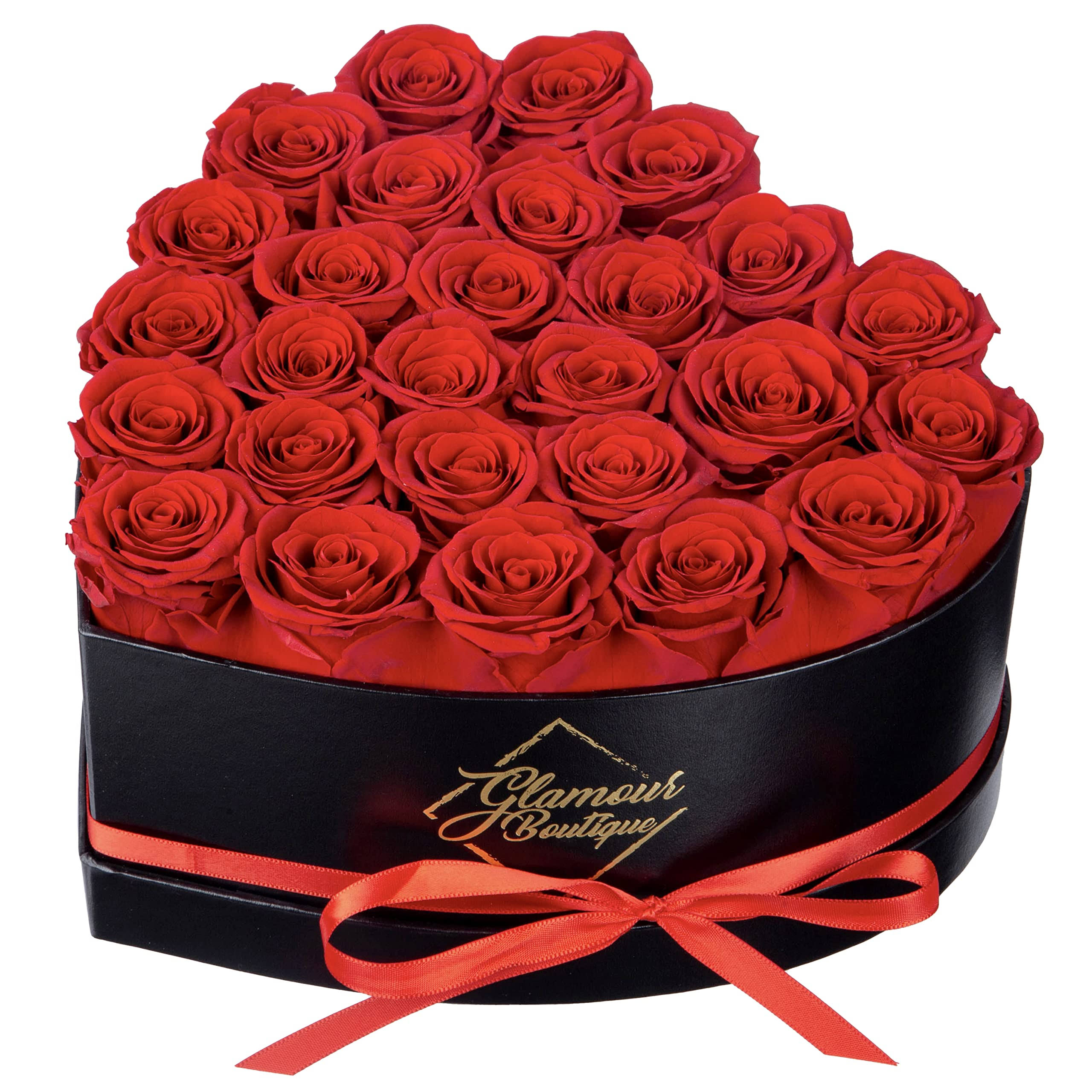2a156b4cffde72a22e16ffdc124d9a881e21672a549f0cdbf592c8b7443e9f10.jpg Glamour Boutique 27-Piece Forever Flowers Heart Shape Box - Preserved Roses, Immortal Roses That Last A Year - Eternal Rose Preserved Flowers for - Image 1