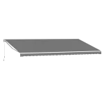AECOJOY 12'x10' Manual Retractable Awning Sun Shade, Patio Awning Canopy