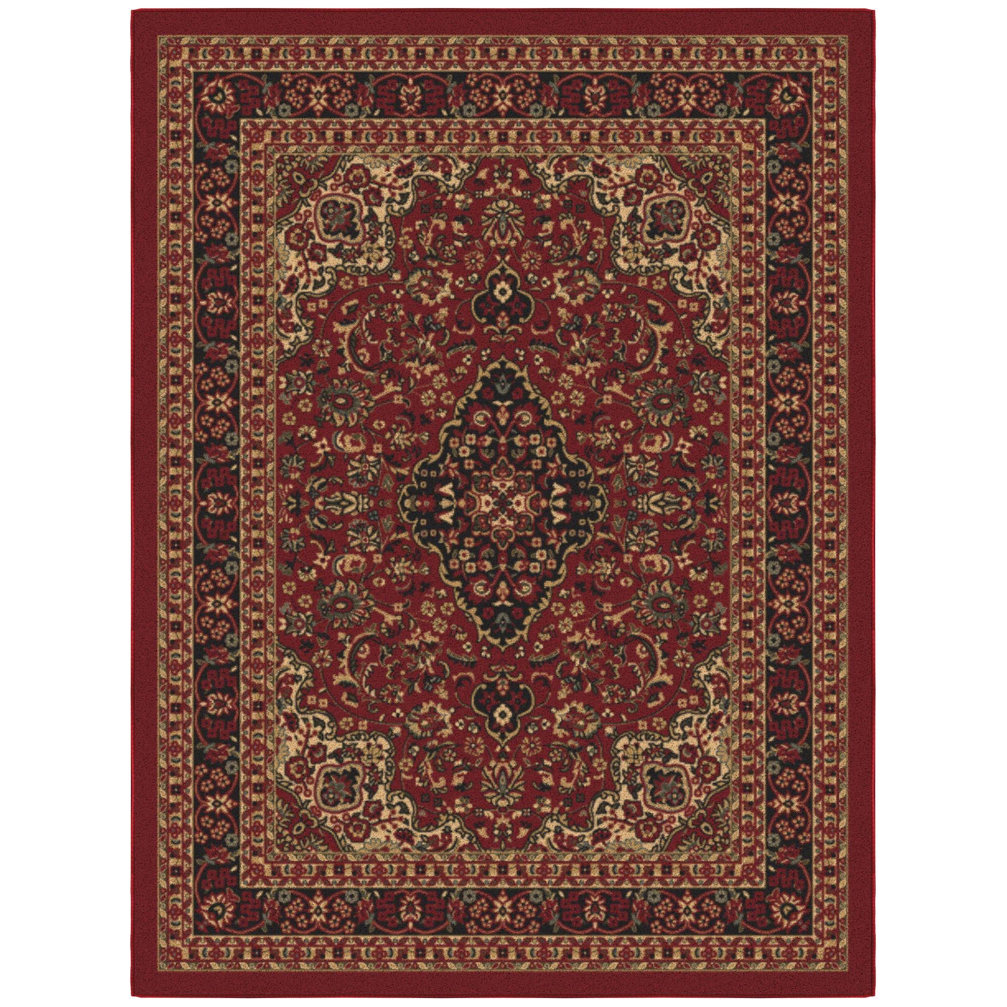 2a40577e0b440572561f31cb056a3fb6f82824cc4a2081bb98bf1d22acfbfcd5.jpg Ottomanson New Ottohome Collection Persian Heriz Oriental Design Area Rug, Non-Skid Rubber Backing, Red, 5' x 6'6" - Image 1