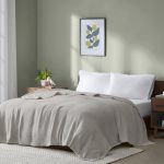 Madison Park - Freshspun Basketweave Cotton Blanket - Grey - Twin